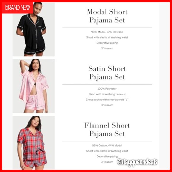 Satin Pajama Set with Button-Down Top and Shorts, Size Medium - Picture 5 of 6